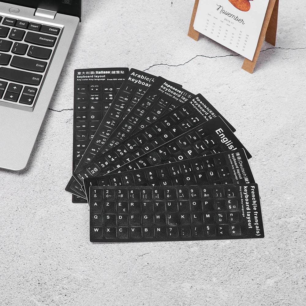 Wear-resistant Keyboard Stickers Spanish/English/Russian/Deu