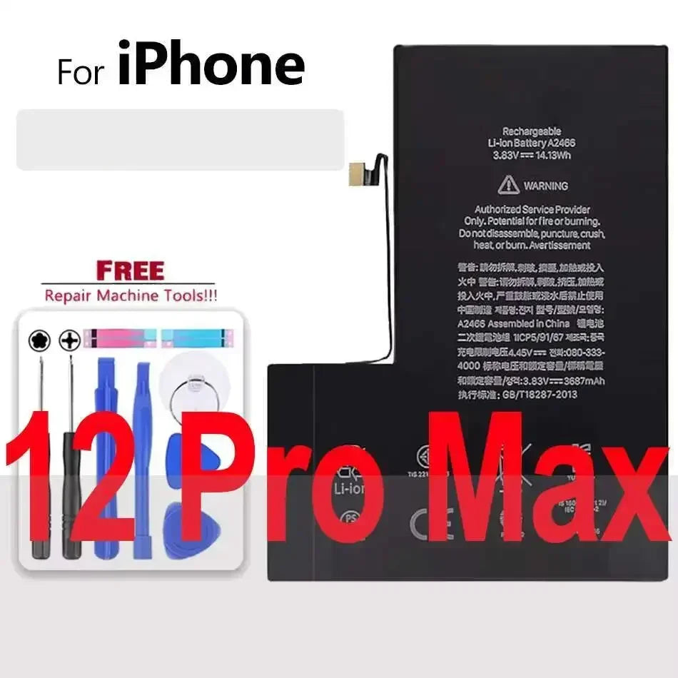 Li-ion Battery For iPhone 11 12 13 14 15 Pro Max Mini Plus SE X XR XS Max 12mini 13pro 13promax Replacement Phone Batteries