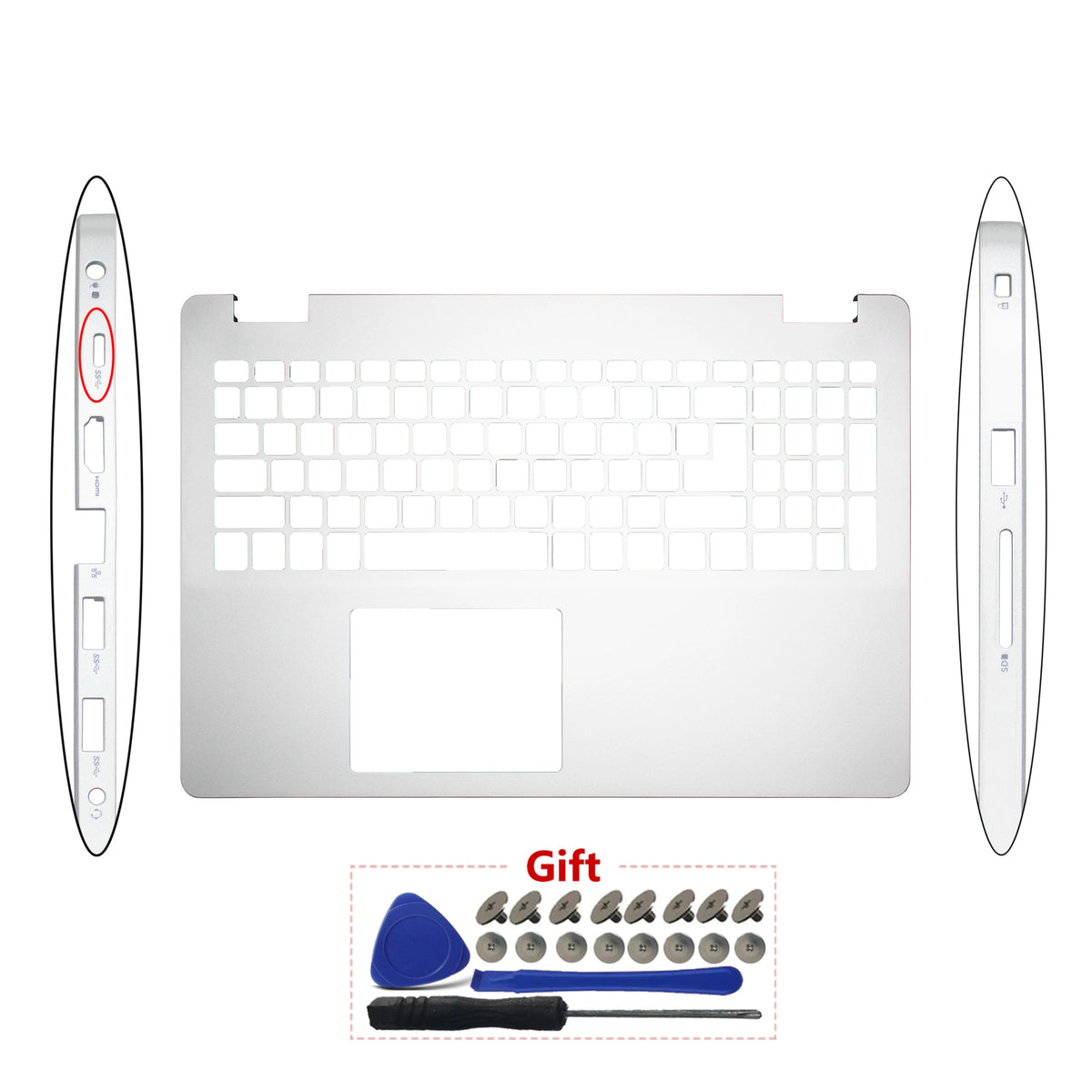 Original New For DELL Inspiron 15 3500 3501 3505 Laptop Palmrest Case Top Keyboard Cover Bottom Case 0KGHJK 0VJ342 01FPW2 0JHW9R