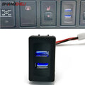 Car Blue Light Charger Dual USB Port Power Charging Adapter 
