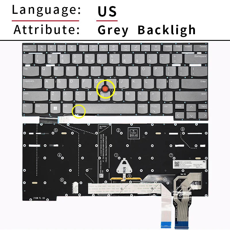 Replacement US/English Backlit Laptop Keyboard For Lenovo Th