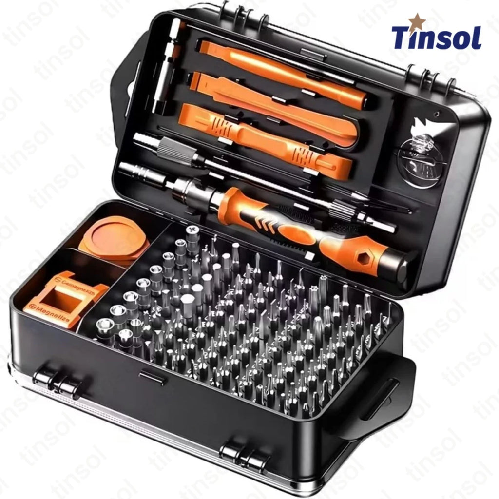 TINSOL 115in1 Precision Screwdriver Set CRV Steel Bits W/ To