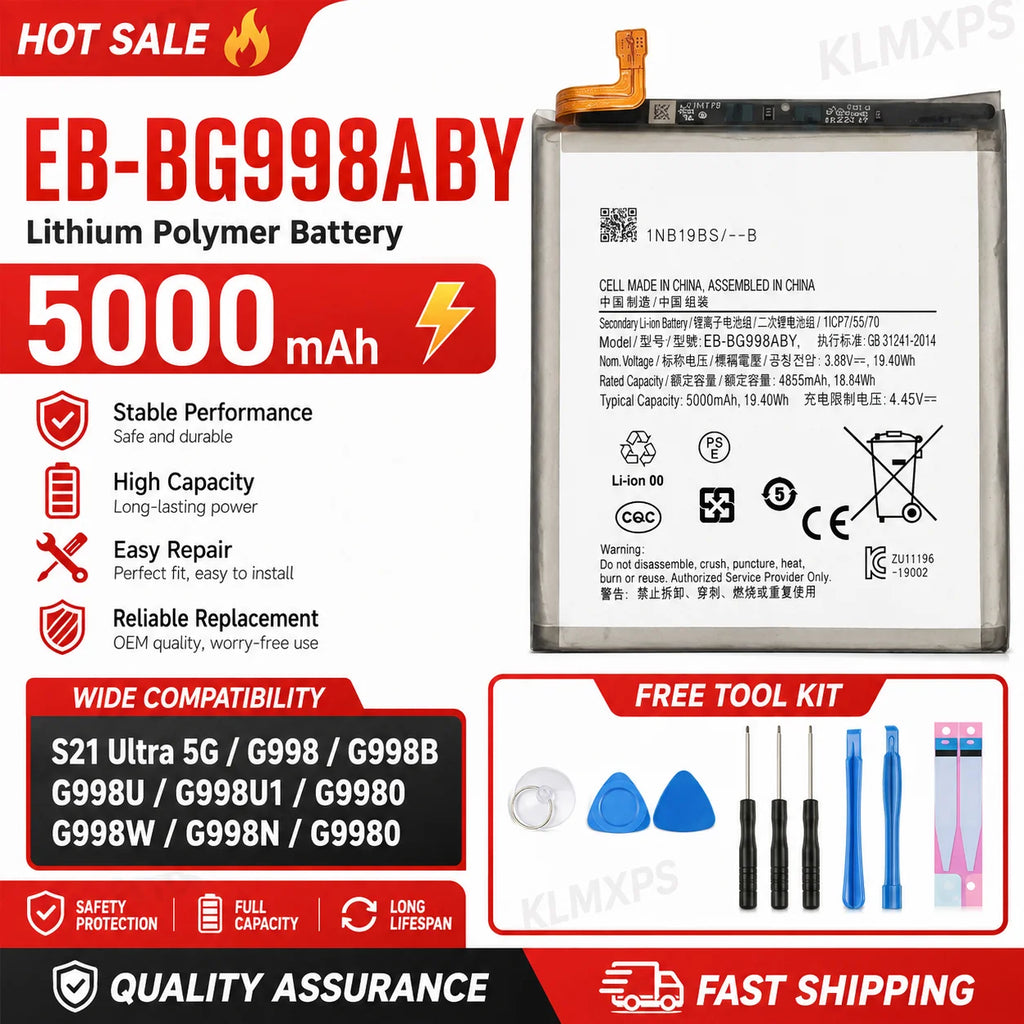 Quality Battery For Samsung S21 Ultra S21 Plus S20 FE A51 A70 A41 Note 20 Ultra A02S Phone Bateria Replacement