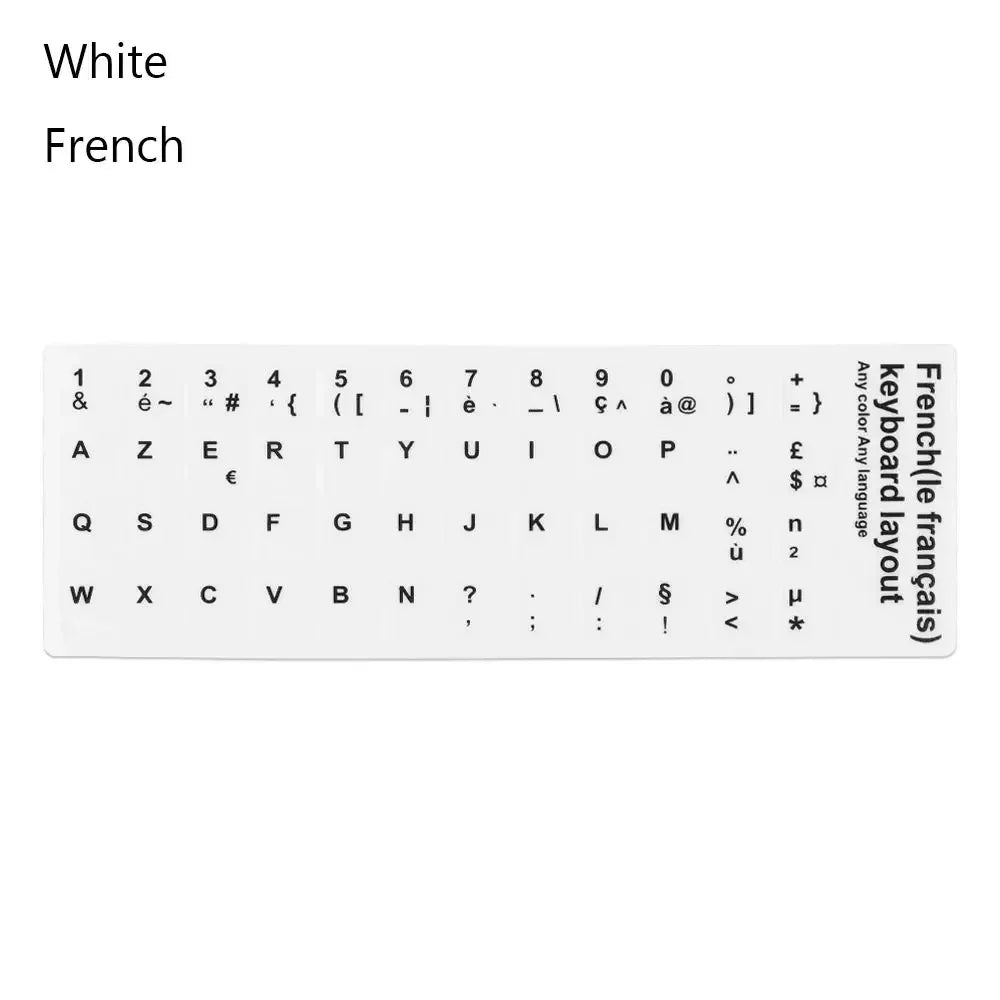 DIY Multi-language Keyboard Stickers Spanish/English/Russian/Deutsch/Arabic/Italian/Japanese Letter Replacement For Laptop PC