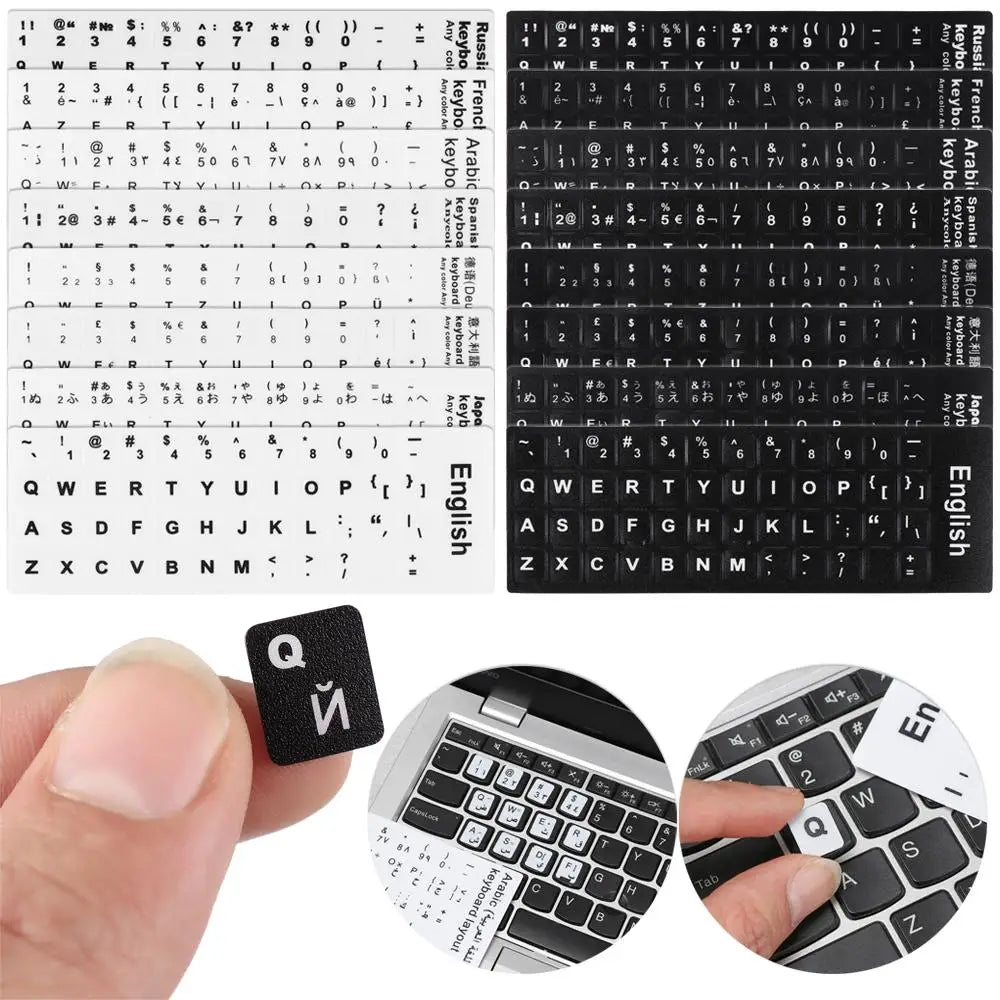 Wear-resistant Keyboard Stickers Spanish/English/Russian/Deu