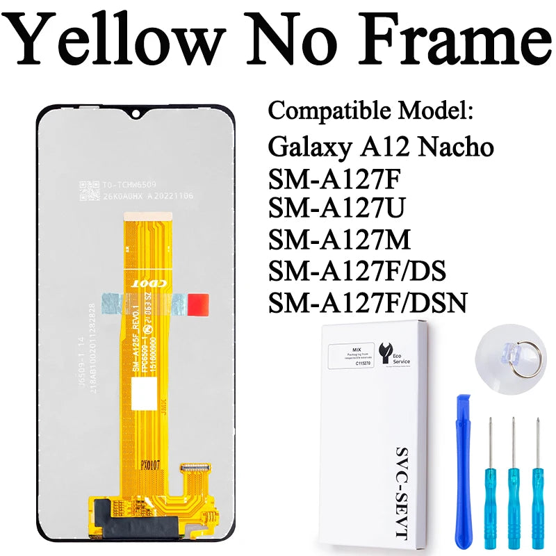 SM-A127F A127M A127U Premium Lcd For Samsung Galaxy A12 Nacho Display Touch Screen Digitizer Panel Assembly for Sasmung A127