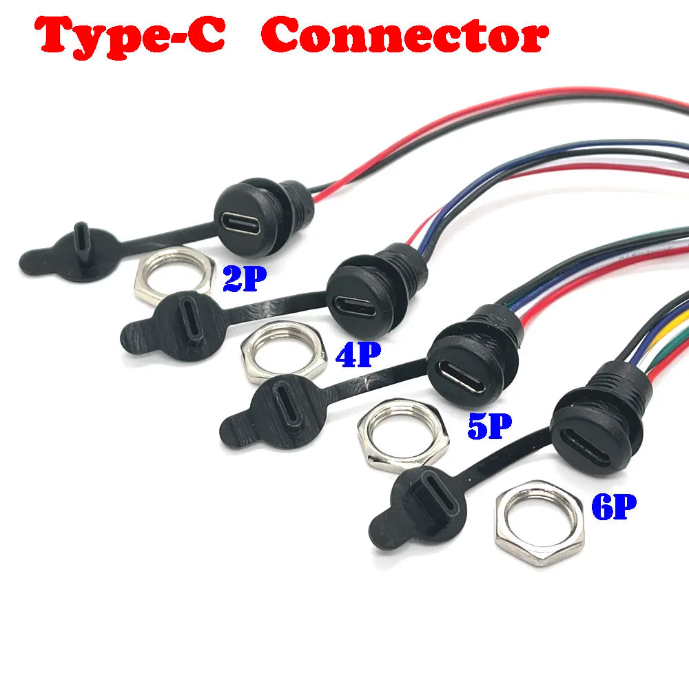 2P 4P 5pin 6Pin USB-C High Current Charging Socket with PH2.