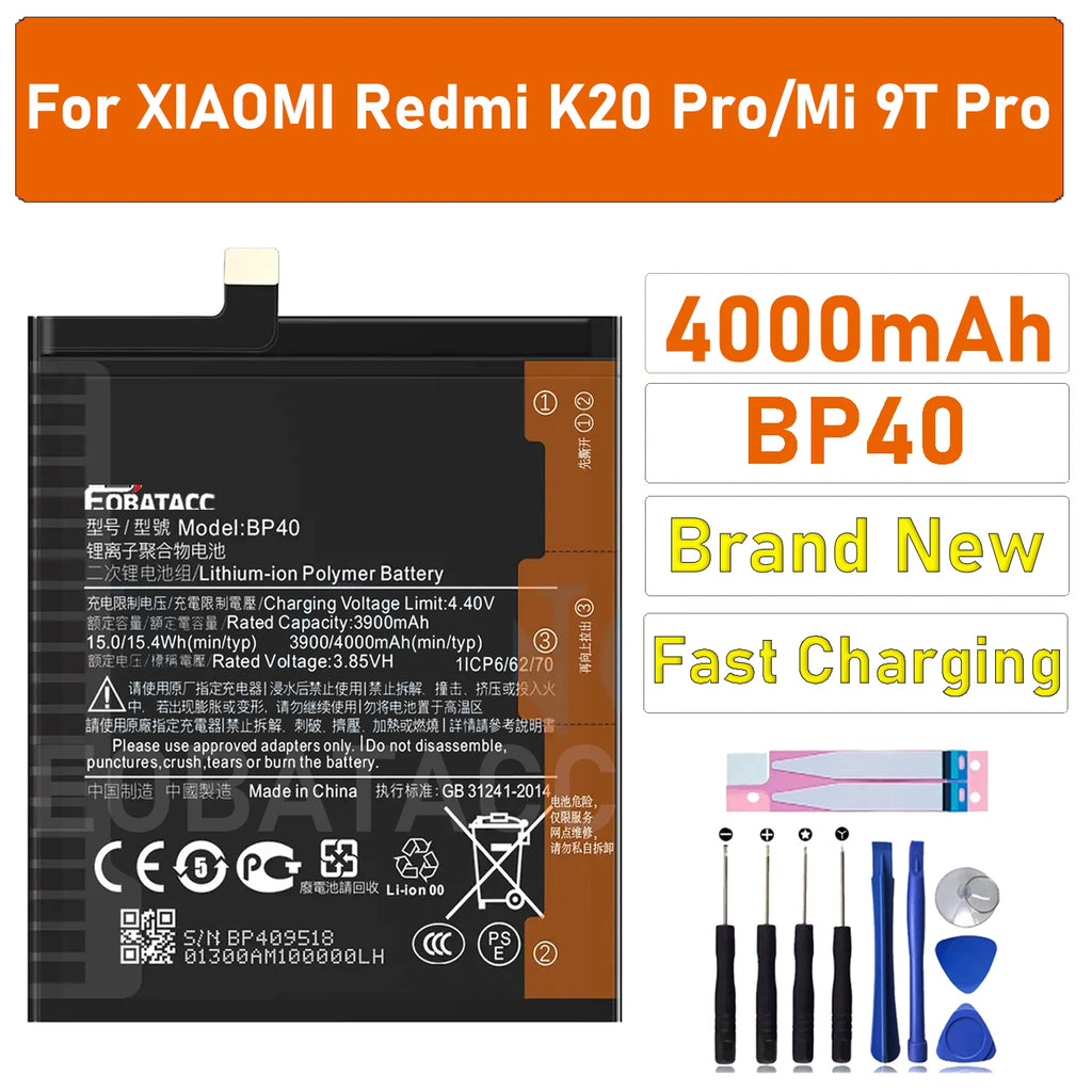 2026 Years New BP40 Original Battery For Xiaomi Mi 9T Pro / 