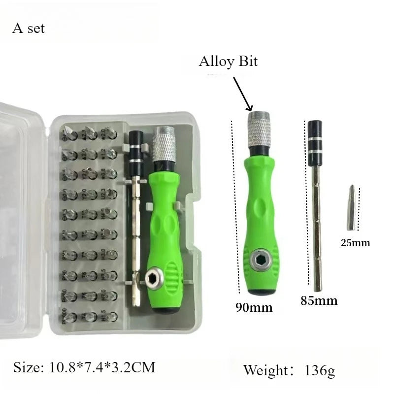 32 in 1 Mini Precision Screwdriver Set with Magnetic Bits Repair Tool Kit for Phone Mobile IPad Camera Maintenance