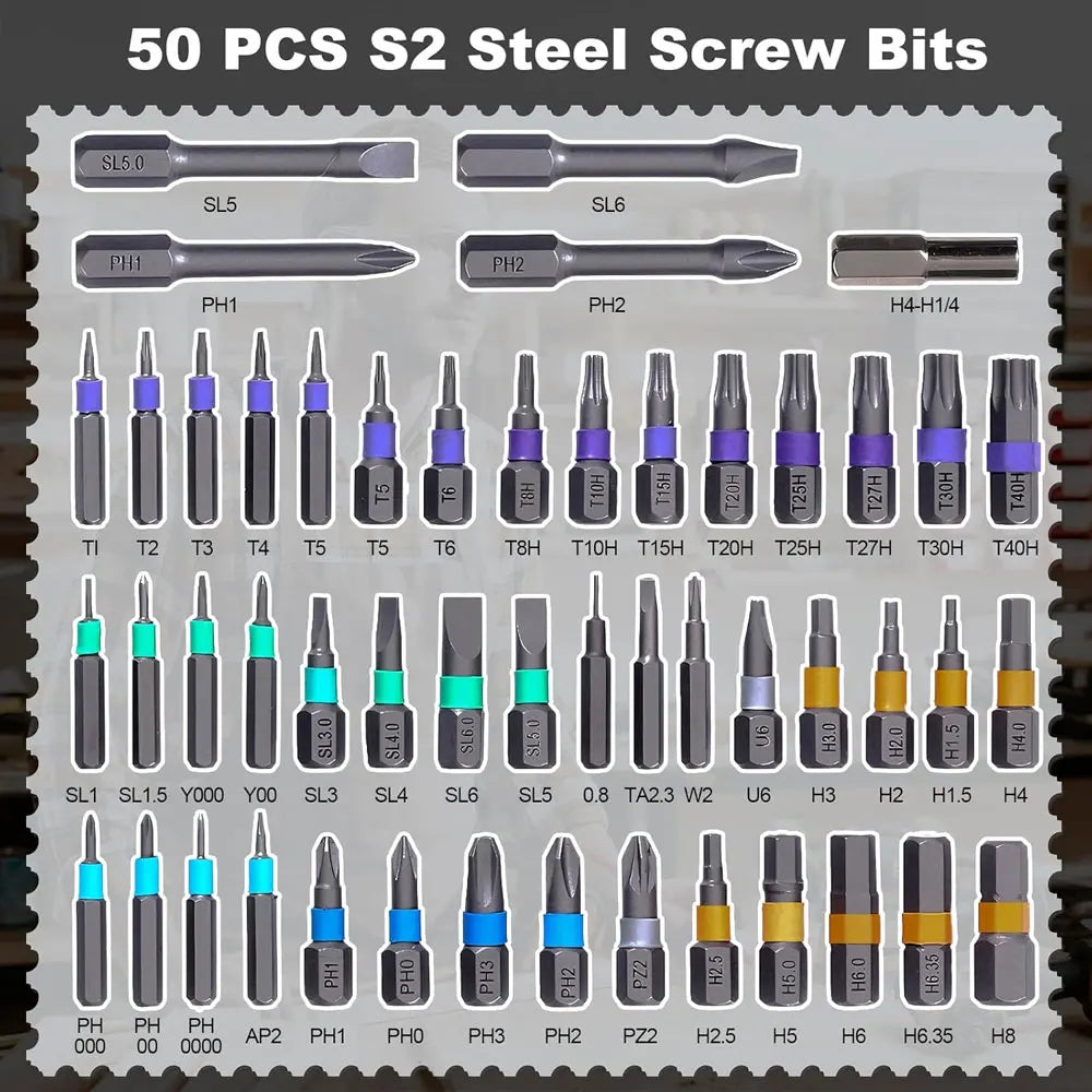 50-in-1 Magnetic Ratchet Screwdriver Set DIY Ratchet Handle 