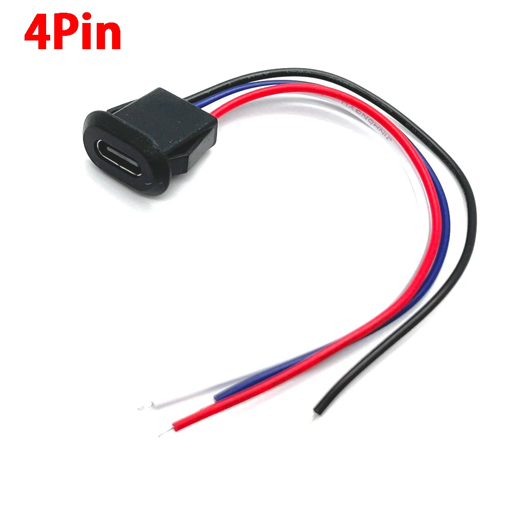 1pcs 6pin USB Type C Connector Type-C With Card Buckle Female 5A High Current Fast Charging Jack Port USB-C Charger Plug Socket