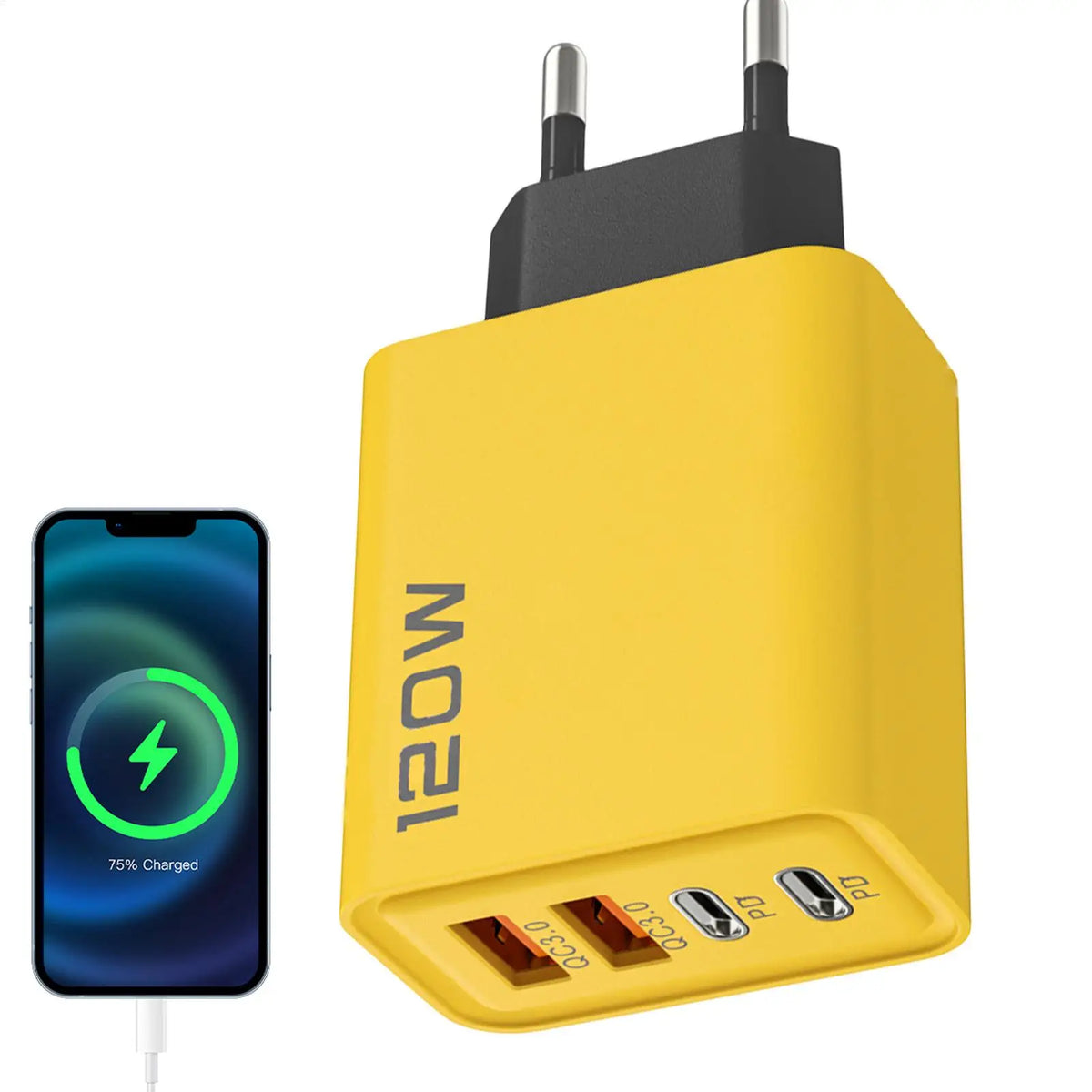 USB Fast Charging Block 120W USB Charger Plug Cube Fast Dual