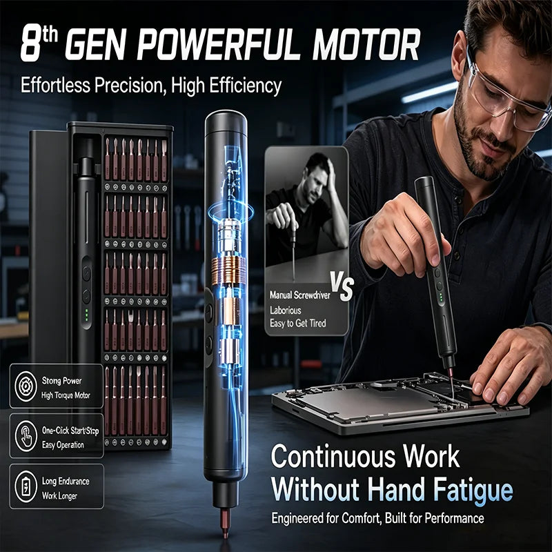 42 in 1 8th Gen Electric Screwdriver Set Cordless Precision 