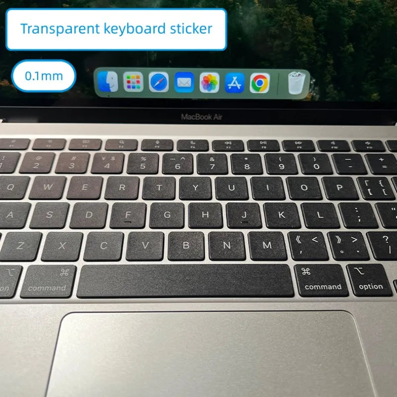Transparent Matte Keyboard Stickers for MacBook Us Qwerty Bl