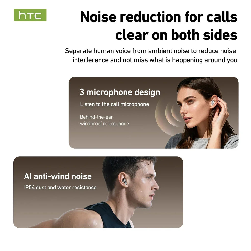 HTC NE79 TWS Wireless Bluetooth Earphones AI Translator Earb