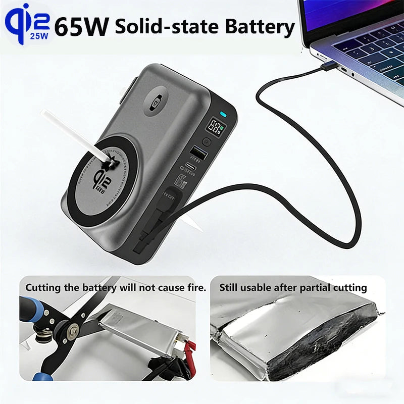 Solid-state Battery Qi2.2 25W Magnetic Wireless Power Bank P