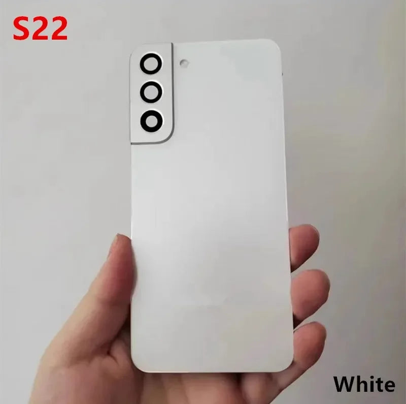 S 22 Housing For Samsung Galaxy S22 S901 Glass Battery Back Cover Repair Replace Door Phone Rear Case + Camera Lens