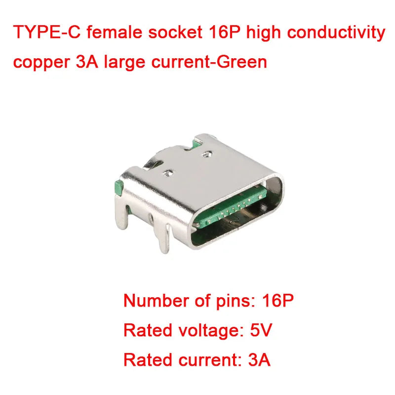 10Pcs/5Pcs USB Connector Type C Female Charging Port Jack 2/6/16 Pin Type-C Socket PCB Soldering SMD SMT DIY Repair Adapter