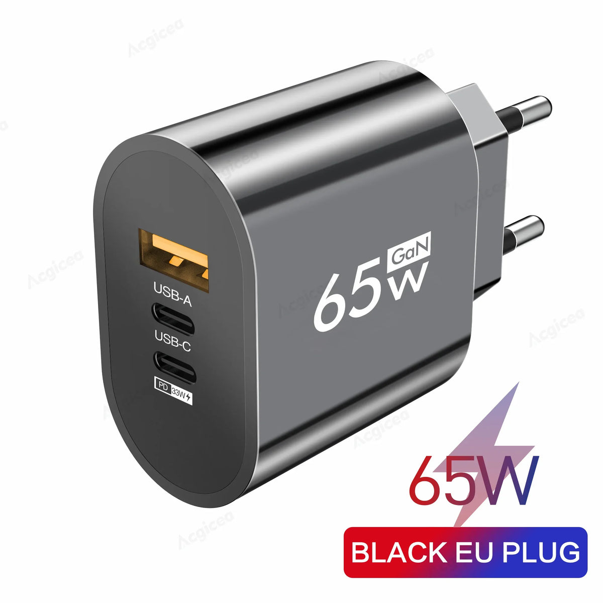 GaN 65W USB Type C EU/US Plug Charger Mobile Phone Power Adapters For iPhone Xiaomi Huawei Samsung Quick Charging Wall Charger