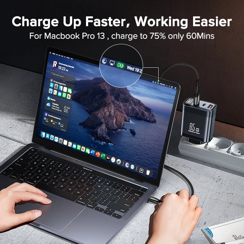 Tuodes 65w GaN Charger PPS PD USB Type C Fast Charging QC4.0