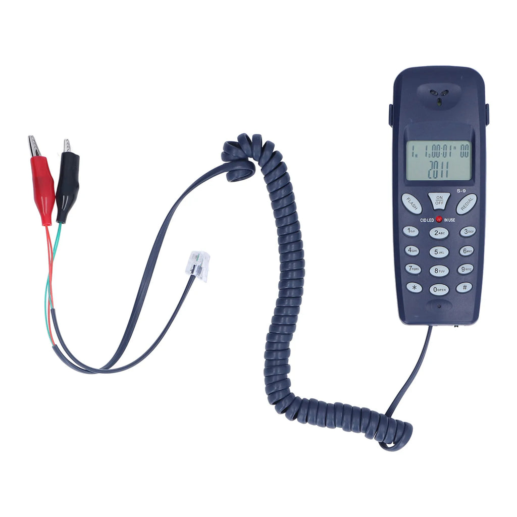 Wired landline phone FSK/DTMF caller ID display 12-digit LCD