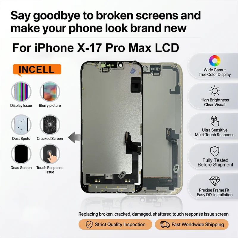 Incell For iPhone X XR XS XS Screen 11 12 13 Mini LCD For iP