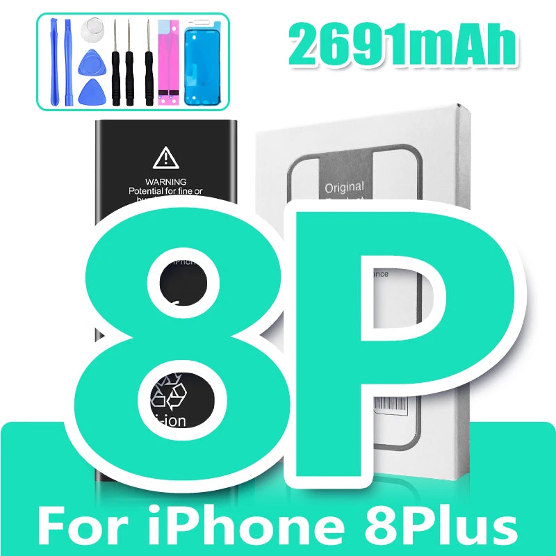 Battery for iPhone 6S 6 Plus 7 8 X XR XS Max 11 11 Pro Mobile Phone Replacement Cell High Capacity with Free Tools Set DIY