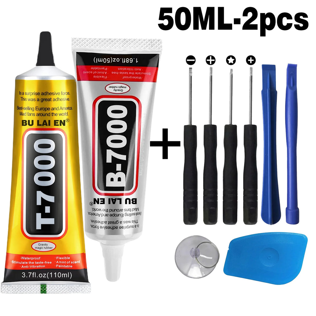 B7000/T7000 Glue Mobile Phone Screen High-Strength Waterproof Adhesive 8in1 Universal Phone Glass Bonding Agent Universal Phone Disassembly Opening Screen Pry Repair Tool Kits.