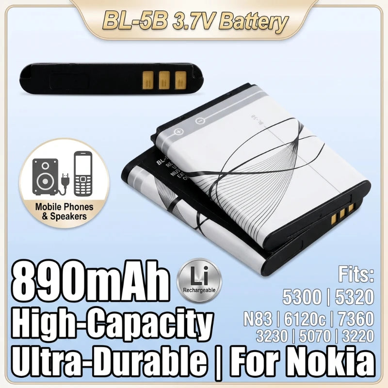 BL-5B 890mAh Rechargeable Lithium Battery Compatible For Nok