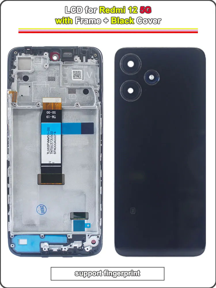 100% Tested LCD for Redmi 12 5G LCD Display Touch Screen Digitizer Replacement for Redmi 12 5G Phone 2AFZZRN8DY 23076RN8DY LCD