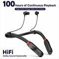 Bluetooth 5.4 Neckband Wireless Earbuds with Mic 100H Standb