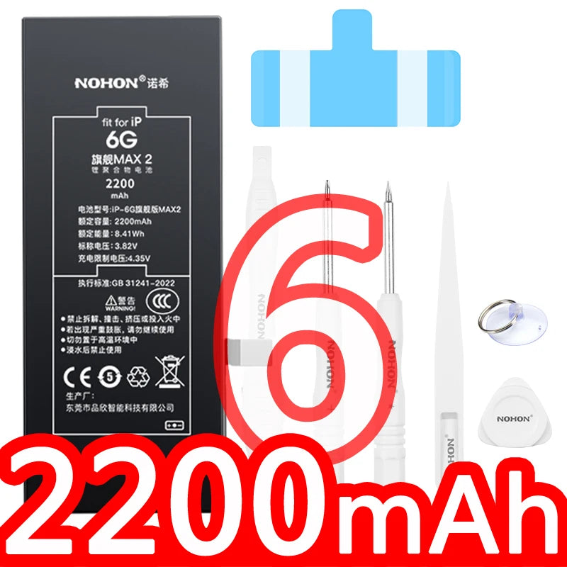 NOHON High Capacity Phone Battery for iPhone 13 13Pro 12 Pro 11 X XR XS 12Mini 13PM 15Pro MAX 14 SE SE2 SE3 Replacement Bateria