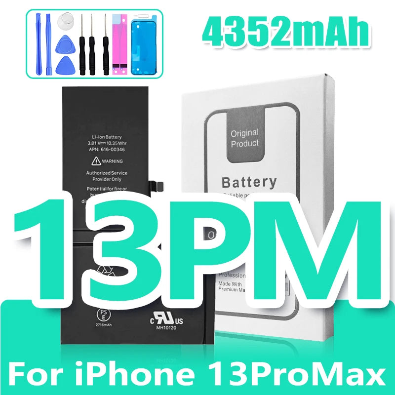 0 Cycle Replacement Battery for iPhone 11 12 13 14 Pro Max Mini High Capacity Phone for Apple iPhone with Free Repair Tools Set