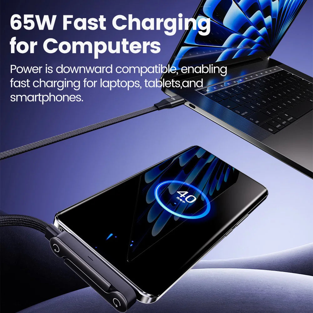 65W USB A To USB Type C Cable Quick Charge Phone Charger Cab
