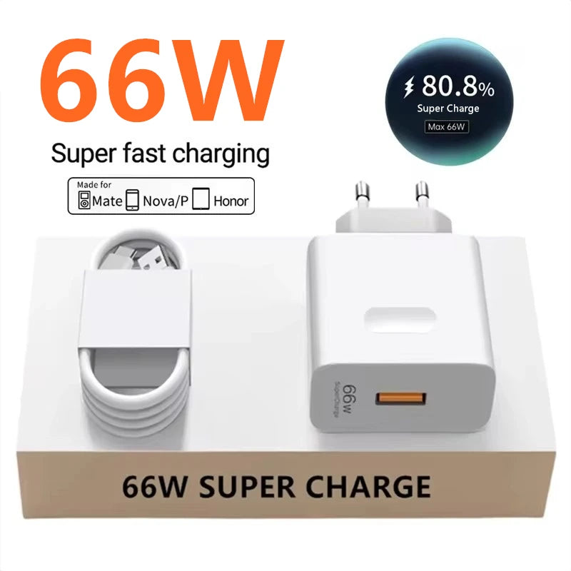6A 66W Super Fast Charger For Huawei Mate 40 50 60 P50 P60 N