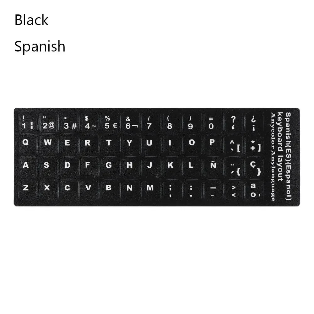 DIY Multi-language Keyboard Stickers Spanish/English/Russian/Deutsch/Arabic/Italian/Japanese Letter Replacement For Laptop PC