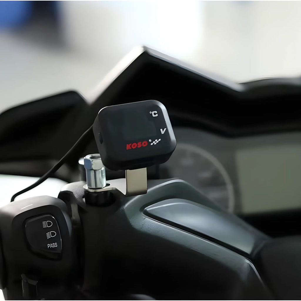 KOSO Water Temp Meter Voltmeter Gauge Motorcycle Phone USB C