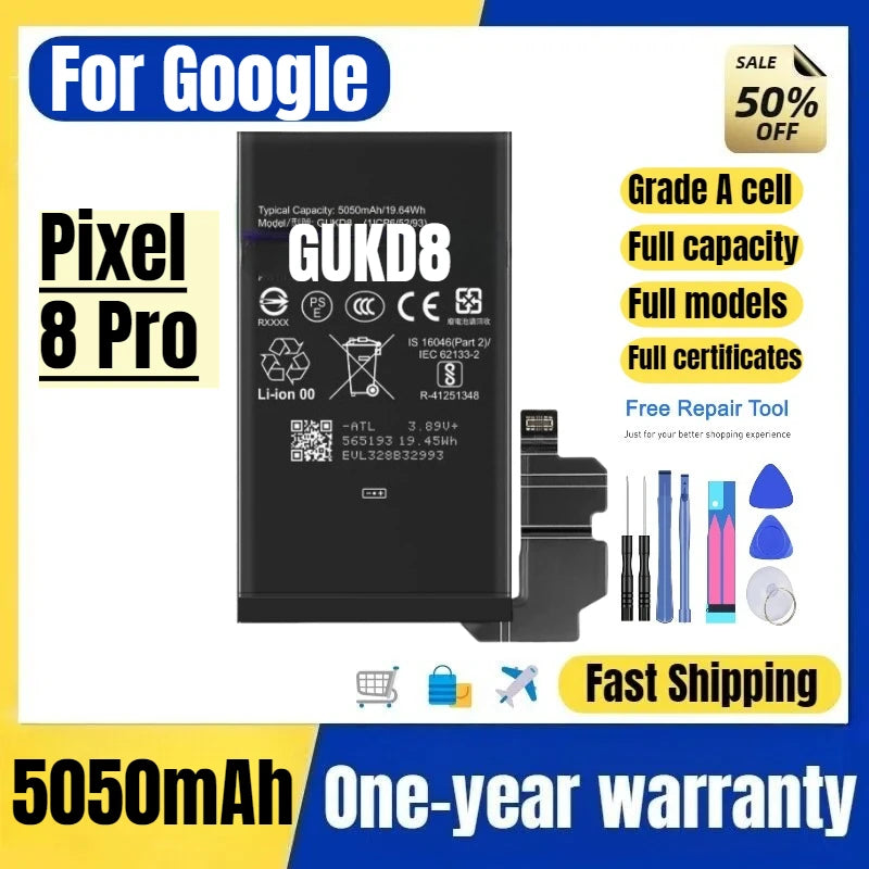 GUKD8 for Google Pixel 8 Pro Mobile Phone Battery High Quali