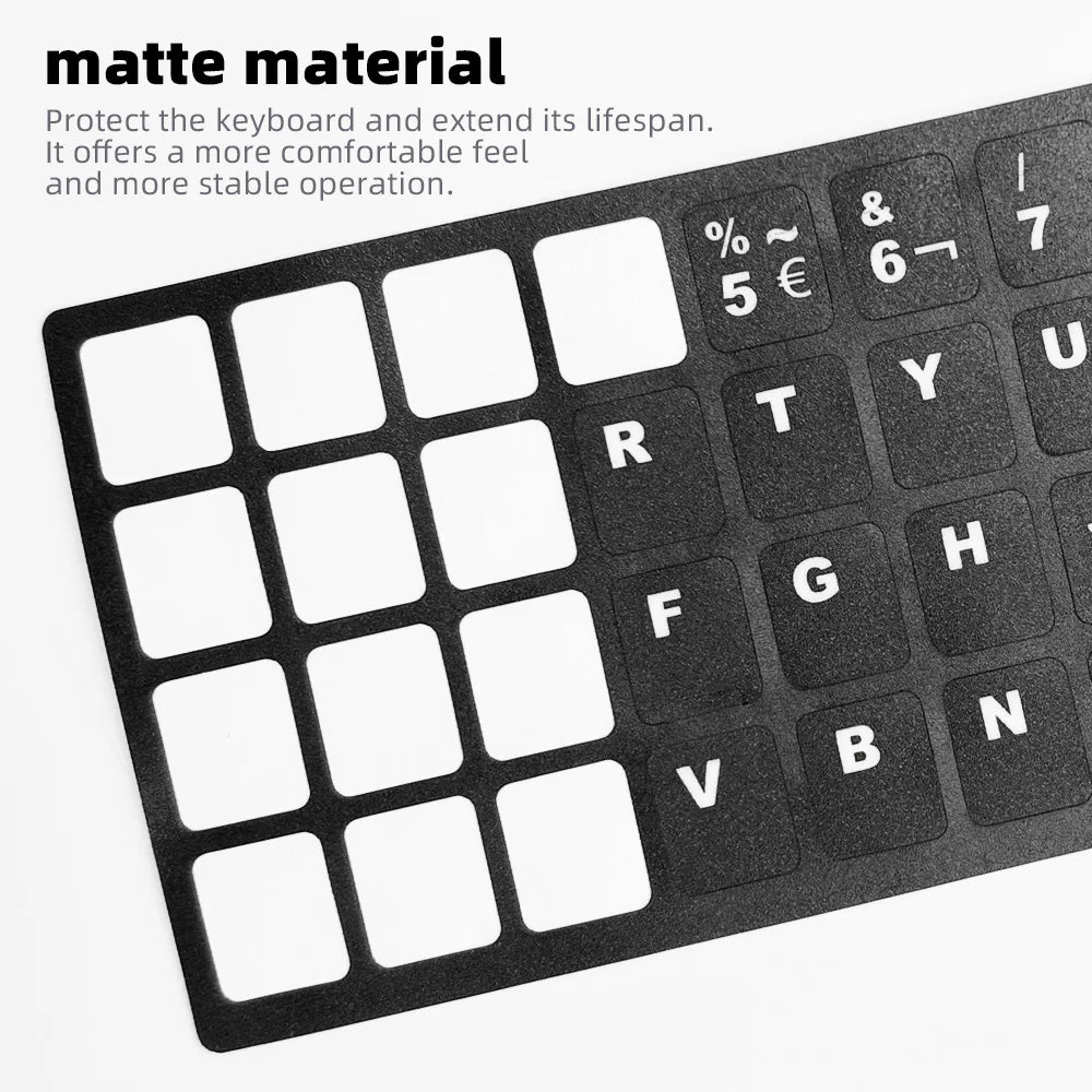 3PCS White Korean Keyboard Stickers Letters Replacement Stic