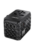 LENCENT 65W GaN Universal Travel Adapter with 2 USB 3 Type C Fast Charging All-in-one Travel Charger EU/UK/USA/AUS for Travel