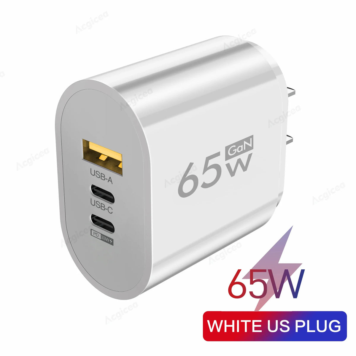GaN 65W USB Type C EU/US Plug Charger Mobile Phone Power Adapters For iPhone Xiaomi Huawei Samsung Quick Charging Wall Charger