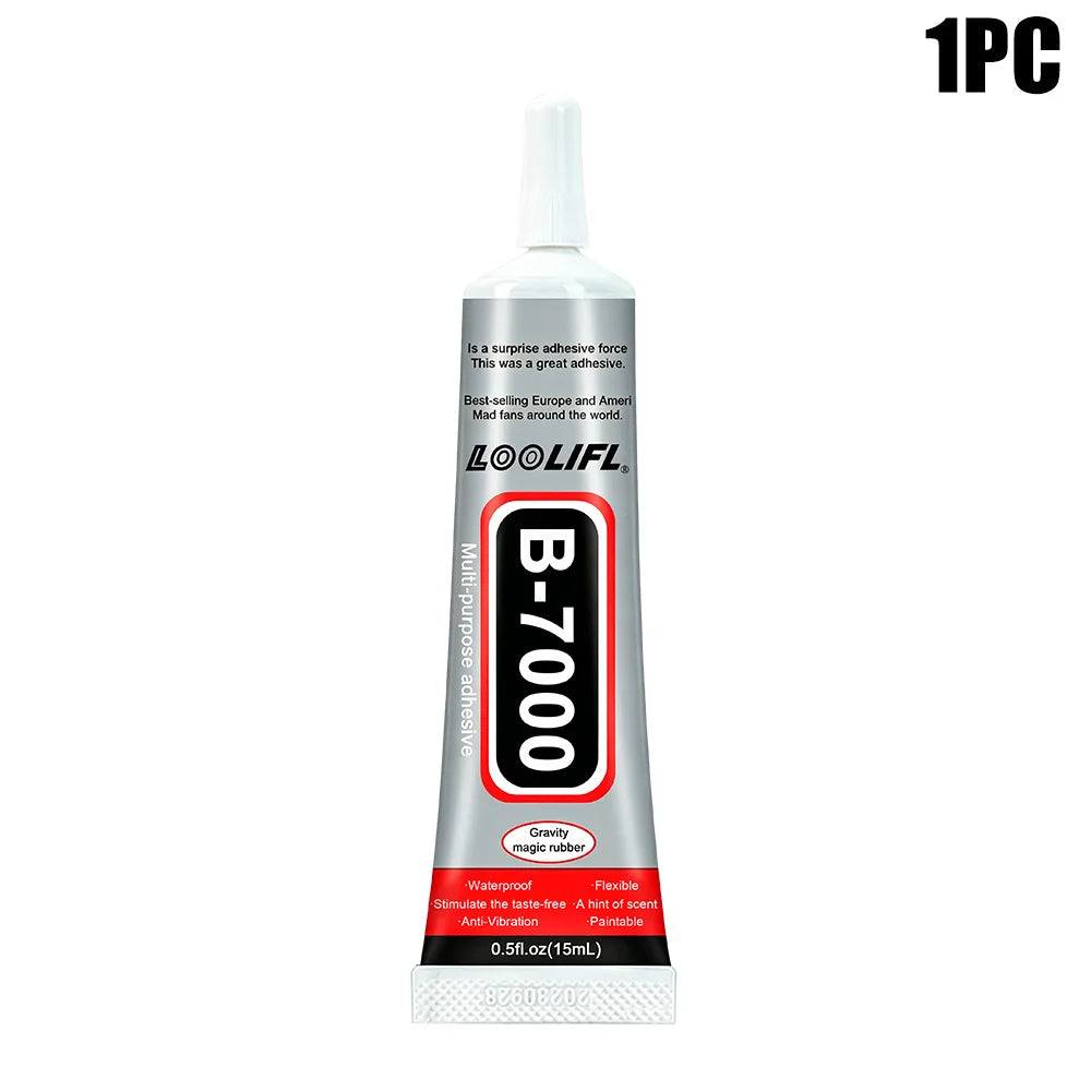 B7000 Special Glue for Mobile Phone Repair Jewelry Glue Easily Solves the Problem of Screen Frame Detachment Transparent Traceless Non-Hardening High Adhesion Waterproof Easy to Remove Comes with a Pr