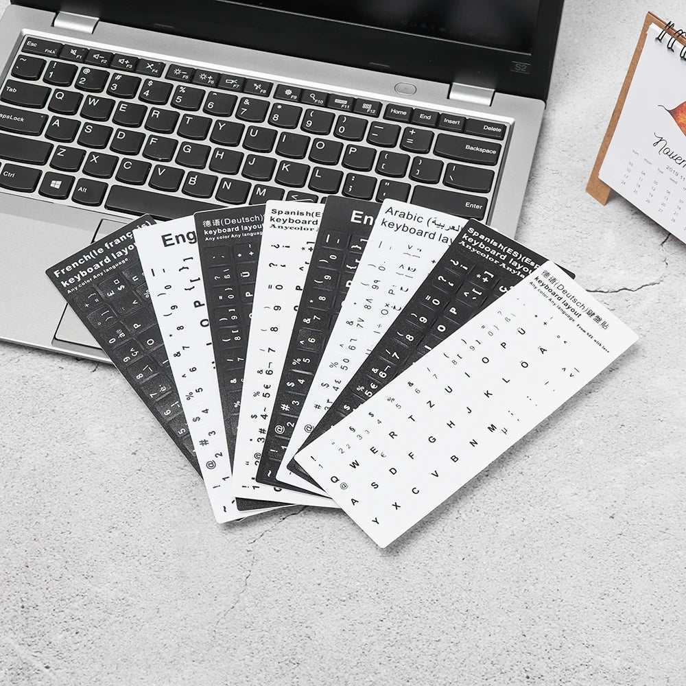 Wear-resistant Keyboard Stickers Spanish/English/Russian/Deu