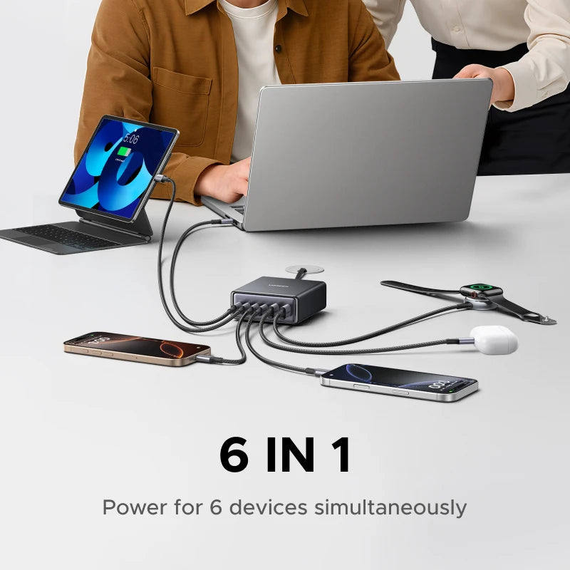 UGREEN 100W 65W GaN Charger 6 in 1 Desktop Laptop Fast Charg