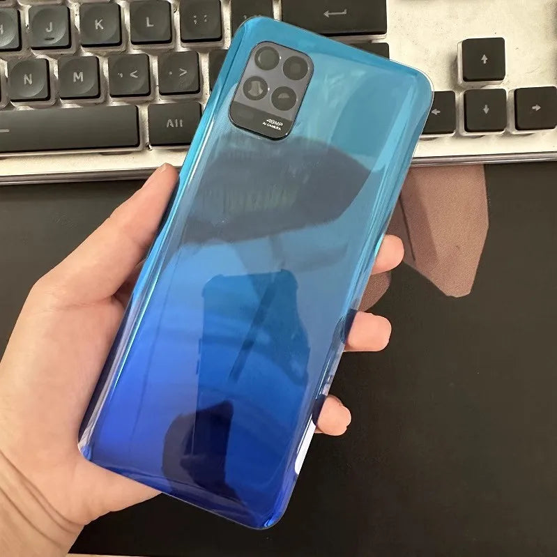 Mi10Lite Battery Back Cover For Xiaomi Mi 10 Lite 5G 6.57 Rear Housing Glass Case Phone Replace Repair Spare Part + Camera Lens