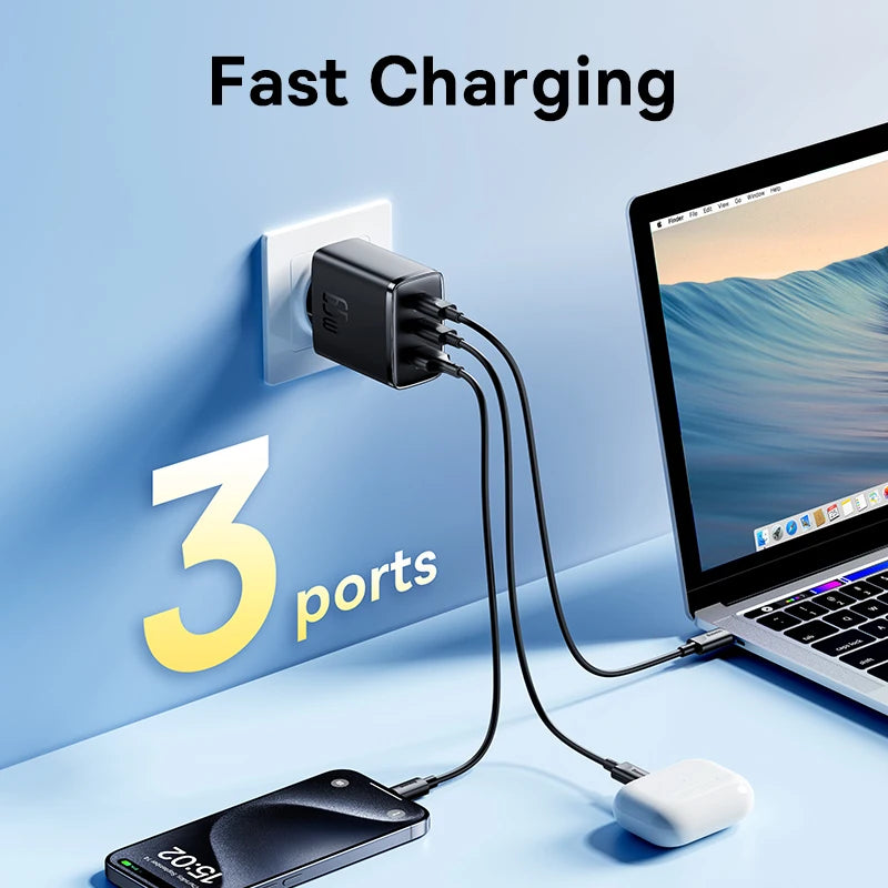 Baseus 65W USB C Charger GaN Charger Support QC PD Charge Po