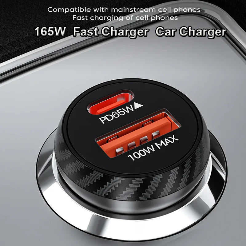 PD65W USB-A USB C Car Charger for iPhone 16 15 14 13 12 11 P