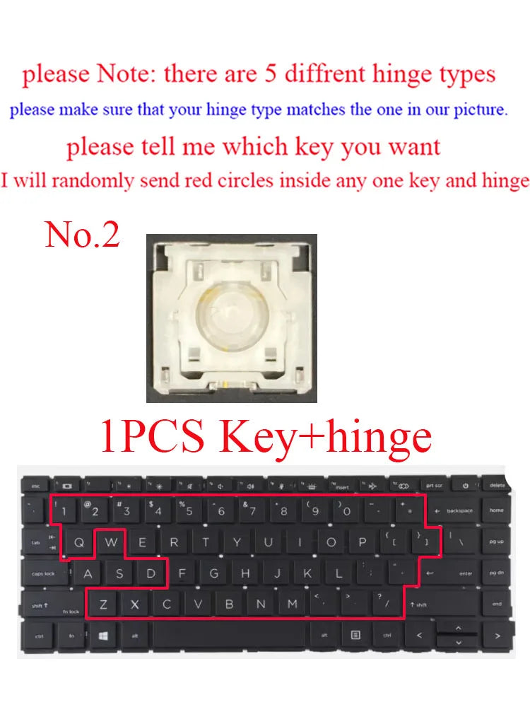 Single Key cap hinges For HP ProBook 645 640 G8 440 445 G8 G9 G10 EliteBook 640 645 G9 G10 ZHAN66 Pro 14 G4 Keyboard Keys