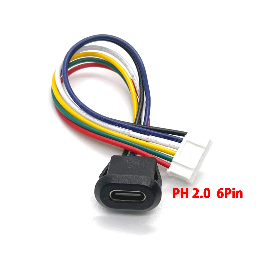 1pcs 6pin USB Type C Connector Type-C With Card Buckle Female 5A High Current Fast Charging Jack Port USB-C Charger Plug Socket