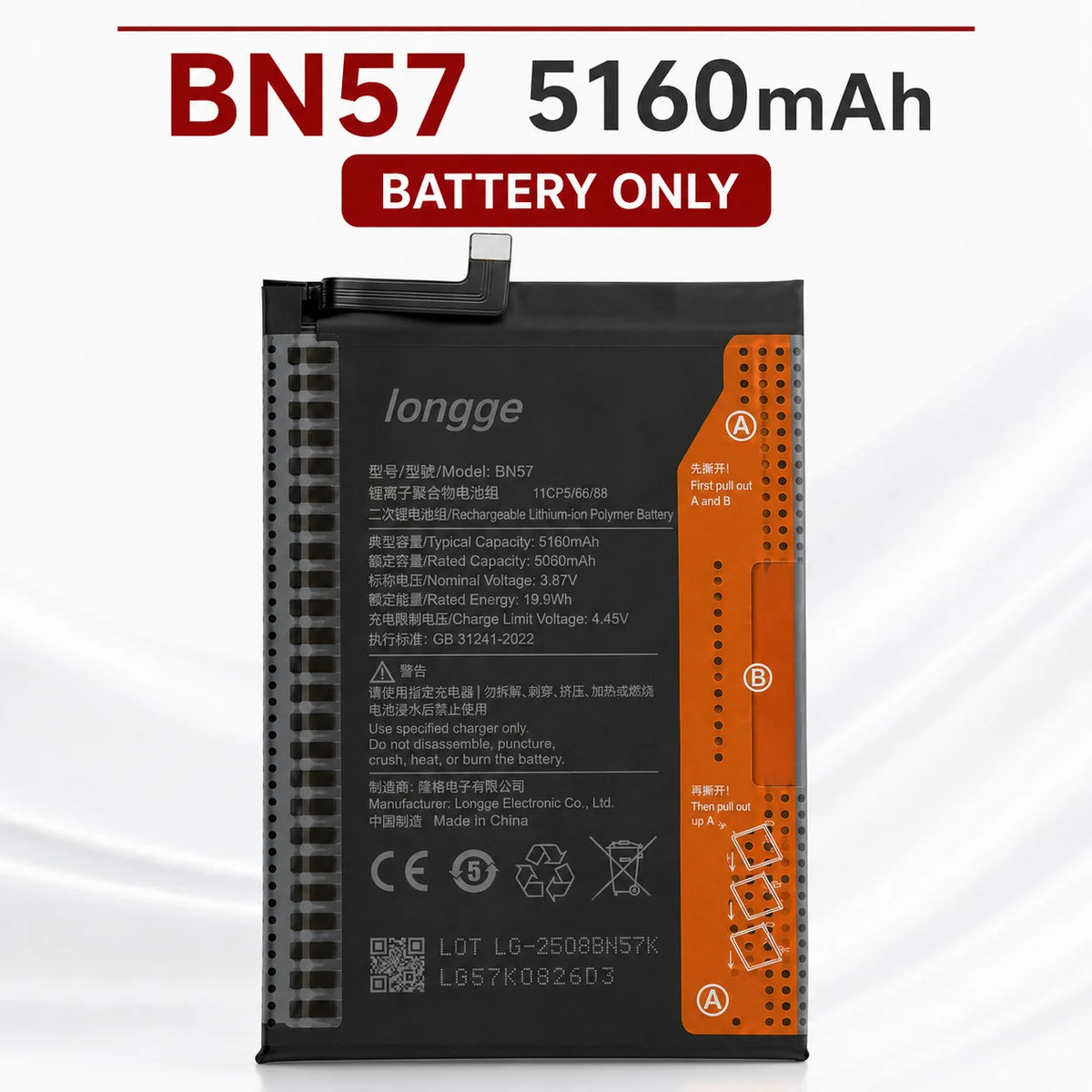 For Xiaomi Poco X3 Pro BN57 Replacement Battery 5160mAh High Capacity Lithium Phone Battery +Tools